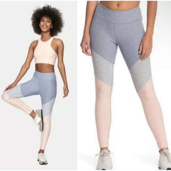 Outdoor Voices 7/8 Springs Leggings Lake Dove Rose Quartz Colorblock - Picture 1 of 3
